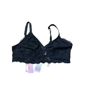 Savage X Fenty Black Lace Unlined Bra Bralette Plus Size 3X Dark Romantic Goth
